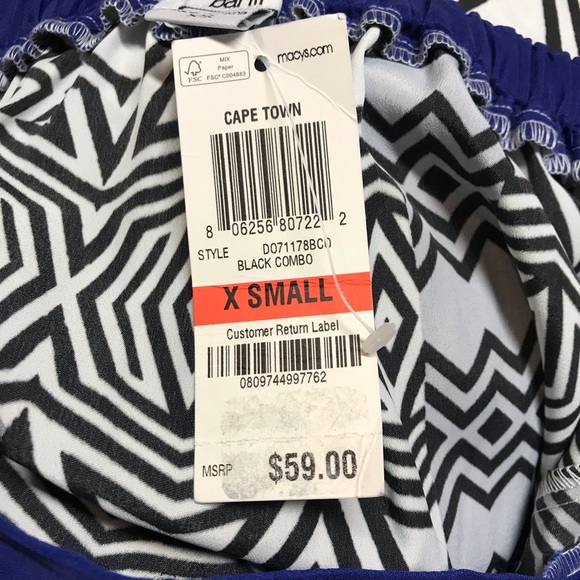 Bar III Geo Print Asymmetrical Wrap Skirt Sz XS - Picture 5 of 6